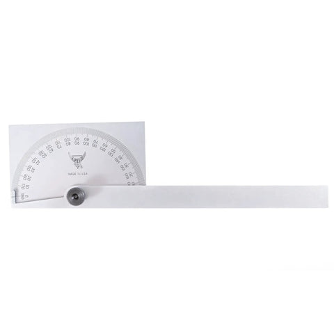 Rock Solid Stainless Steel Angle Protractor Square Head Double Zero To One Eighty Degree Scale precise angle measuring tool