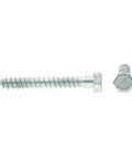 Heavy Duty Galvanized Hex Lag Screws Three Eighths Inch By Three Inches A307 Grade A Hot Dip Galvanized Steel With Six Sided Hex Head And Deep Wood Threads No Nut Required For Decks And Other Heavy Wood Projects Pilot Hole Required 25 Pack From - side view of screws showing threads.