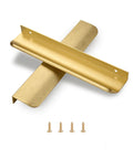 Edge Finger Tab Pulls For Cabinets And Concealed Drawer Hardware Aluminum Brushed Gold 7.87 Inch Length Pack Of 10
