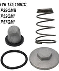 Top Grade Gy6 Scooter Oil Filter Drain Screw Kit For 50Cc 150Cc Mopeds And Gts Engines With O Ring And Spring Plus Aluminum Build For A Clean Ride. GY6 125/150cc drain screw kit with mesh filter, spring, O-ring and aluminum cap