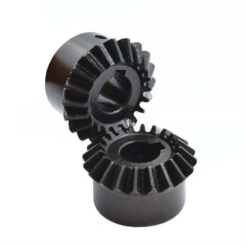 Beefed-Up Bevel Gear Set 90 Degree 2 Module 20T 25T 30T With Keyway 12mm Bore Carbon Steel Pinion For Mechanical Drive Systems High Torque Low Vibration Smooth Operation