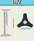 Honda Lawn Mower Handle Knob Replacement Kit With Wing Nut Bolts And Triangle Grip Screws size dimensions displayed