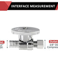 Pack Of Ten Quarter Turn Straight Stop Valves For PEX Tubing Three Eighths Inch OD Compression To One Half Inch Crimp Barb Brass Chrome Lead Free