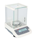 Hyper Accurate 0.0001g Analytical Balance With LCD Display 18 Units USB RS232 Interface For Schools And Labs Wind Shield Glass Cover Provides Stable Measurements Up To 0.26lb featuring wind shield glass and LCD panel