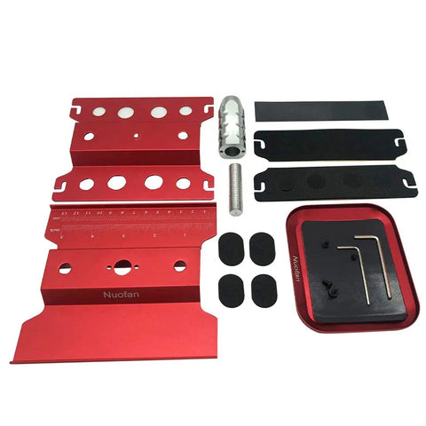 Aluminum RC Car Repair Stand parts with adjustable height, screw tray, anti-slip feet, for 1/8 to 1/18 scale Traxxas Axial Arrma Redcat Losi.