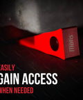 Forcible Entry Wedge Set For Doors And Windows with red aluminum design shown on dark surface, emphasis on ease of access.