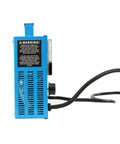 Side view of blue 500 Amp 12V Battery Load Tester With Carbon Pile Voltage Meter Regulator And Alternator Test tool with cables
