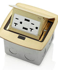 Pop Up Floor Box With Dual Type A USB Charger And 20 Amp Outlet, Black PFUS2-MB, Low Profile Recessed Cover Fits Floor Flush
