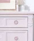Premium White Finishing Wax Topcoat applied on pink decorative cabinet drawer, showing subtle depth and matte finish