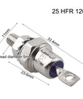 Two Beefed-Up Stud Mount Diode Rectifiers 1200V 85A 40A 25A With Positive Cathode Or Negative Anode for power supply converter