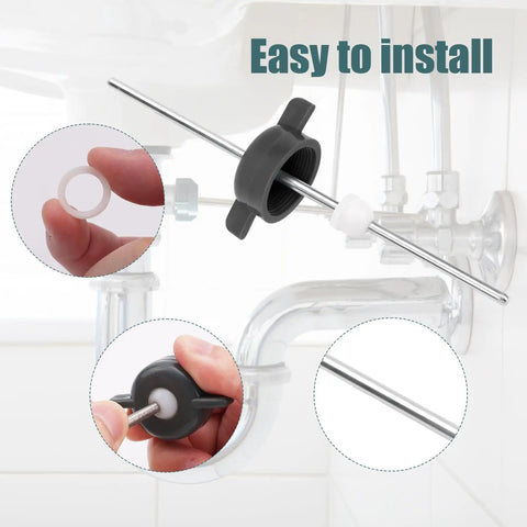 2 Pack Bathroom Sink Pivot Rod Replacement Moen 11985 Heavy Duty Drain Rod Kit with metal rod and plastic connector for easy installation.