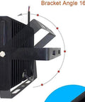 Side view of JUDYSSY Solar Flood Lights 100W Led Floodlight with adjustable 160° bracket, showcasing design details.