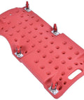 Red creeper board with Six Pack 2.5 Inch Heavy Duty Swivel Caster Wheels with M10x25mm Threaded Post Mount, 360 degree rotation