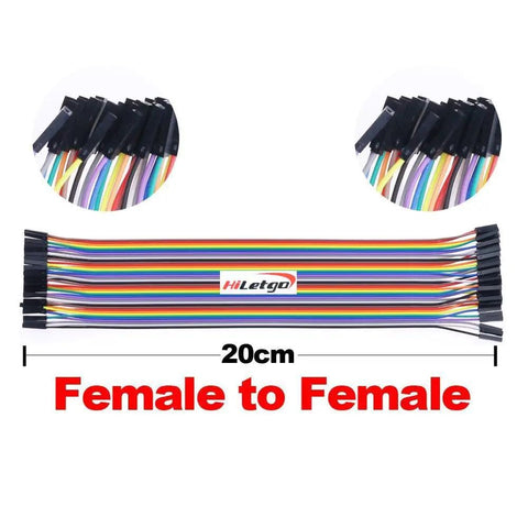 200Pcs Breadboard Jumper Wires Kit With Male Or Female Pins 2.54mm And 2.0mm Pitch 20cm Cables displaying female to female connectors