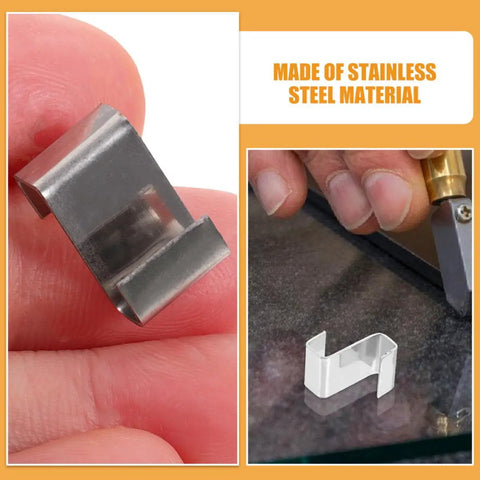 Stainless Steel Z Shaped Glass Clamps For Greenhouse Panels 100 Pack Fixing Clips For Garden Doors Windows Windproof No Fuss Easy Install And Maintenance Kit Included