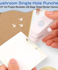 Mini Mushroom Hole Punch 1 Hole Puncher handheld paper punch punching paper for booklets and crafts, compact tool for school, DIY projects.