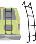 Universal Van Ladder 51 Inch Beefy Heavy Duty Aluminum Hook Over Ladder Rack For Ford E Series Chevy GMC Full Size Vans 1997 2024 Supports 300 Lb Capacity Rust Resistant And Easy Install black ladder rack on van rear