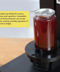 Pro Grade Automatic Soda Can Sealer For Aluminum And Plastic Cans With Touch Screen Operation, sealing a can in holder.
