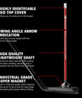 Magnetic Alignment Rods For Golf Swing Training Aid, Visualize Club Face Alignment At Impact, red rod on golf club.