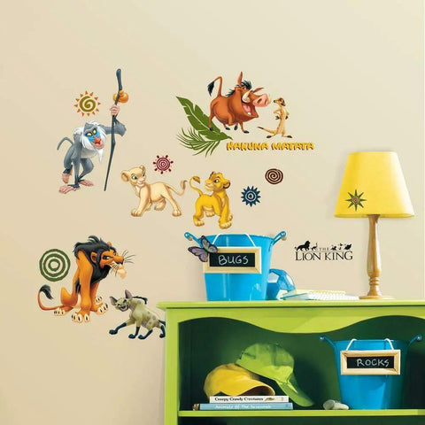 Lion King Peel And Stick Wall Decals Set Of 29 Vinyl Disney Wall Art For Kids Rooms Easy To Apply Removable And Repositionable