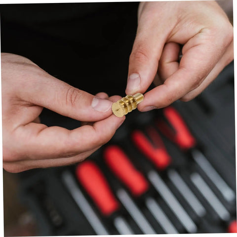 Heavy Duty Copper Dowel Table Leaf Hardware Set With Bolt Sleeve Connectors And Fasteners For Replacing Table Leaves And Cabinet Hardware Spares Lifetime Parts DIY Friendly And Built To Last, copper sleeve close-up