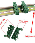 DIN Rail Mounting Kit For PCBs 35mm Snap On Adapters Clips With Screws PA66 Nylon Green Panel Brackets Fits Boards Up To 100mm