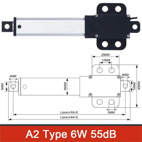 Diagram of Mini Electric Telescopic Linear Actuator 12V With 10mm 30mm 50mm And 150mm Stroke Micro Solenoid Actuator