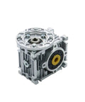 Heavy Duty Aluminum NMRV030 Worm Gear Reducer For Nema23 Motors, compact design with visible output bore and keyway.
