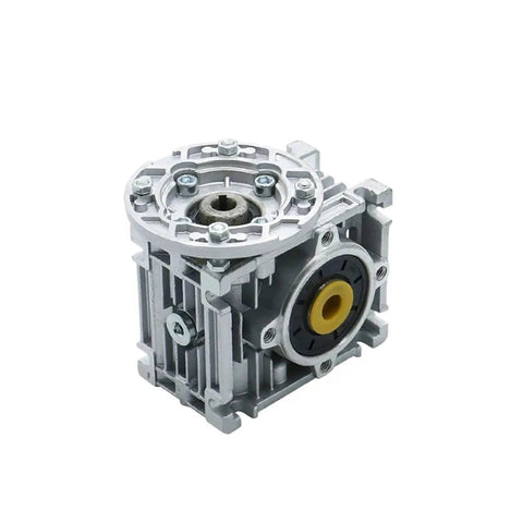 Heavy Duty Aluminum NMRV030 Worm Gear Reducer For Nema23 Motors, compact design with visible output bore and keyway.