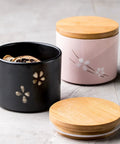 Matte Black Ceramic Coffee Canister With Premium Airtight Seal Keeps Your Daily Grind Fresh No Fuss Wide Mouth Design For Easy Scooping And Reliable Kitchen Pantry Storage with bamboo lid