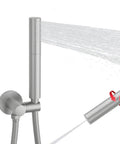 Brushed Nickel Dual Modes Brass Shower Wand High Pressure 7 Inch Handheld Shower Head Sprayer with 59 Inch Hose