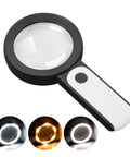 Handheld Magnifying Glass With Light 18 LED Light Three Modes Ultra Bright For Seniors Reading Coins Jewelry And Small Print