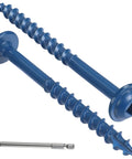 Go-To 2 Inch Pocket Hole Screws Set For DIY Builders, 90 Count Size 8 Coarse Thread Wood Screws With Blue Anti Rust Coating close-up