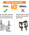 Comparison of Two Pack 30mm Stainless Steel Tiger C Clamps Set with other rust-prone clamps for woodworking and DIY projects.