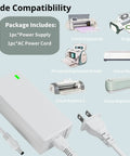Replacement 18V Power Cord For Cricut Cutting Machines White AC DC Power Adapter Your Go To Power Solution For Explore Air 2 Maker Expression 2 Explore One And Other Explore Models with compatibility images.