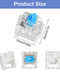 30Pcs Blue 3 Pin Mechanical Keyboard Switches With Clicky Tactile Feedback Precise Typing Dustproof Durable 80 Million Keystroke