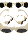 Badass Adjustable Welding Glasses With Anti Scratch Lenses For Safe Industrial Eye Protection For Dudes And Crews Alike in beige color.