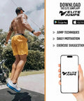 Man training with Muay Thai 2.0 Weighted Jump Rope For High Intensity Training And MMA Workouts outdoors, Elite Jumps app shown.