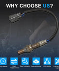 Upstream O2 Oxygen Sensor For Front Right 2001 To 2003 Toyota Rav4 2.0L with connector, heavy-duty design, easy setup.