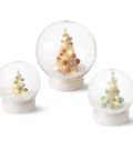 Clear Plastic Diy Snow Globe With Screw Off Cap Super Sturdy And Shatterproof Five Inch Water Dome, showcasing festive mini trees.