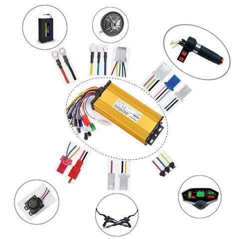High Power BLDC Sine Wave Controller For Electric Scooters And E Bikes 60V 84V 72V 36V 48V 2000W Snappy Throttle Response And Precise Braking Control Durable Motor Controller For Bicycle Accessories