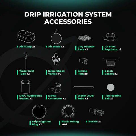 5 Gallon DWC Hydroponics Grow System For Dope Indoor Growing Deep Water Culture With 8W Air Pump Air Stone Top Drip Kit