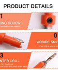Product details of Heavy Duty Hole Punch Set Five Sixteenth Inch Eight Millimeter With Countersink Drill showing fixing screw, knife, and drill
