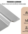 Close-up of PEX Radiant Floor Heat Transfer Plates 100 Pack, Aluminum Two Foot Long Plates For One Half Inch Tubing