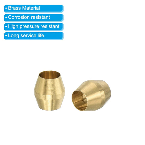 Brass compression sleeve ferrules for 1/8 in ID tubing, two pieces