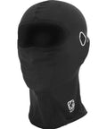 Cooling Ice Silk Balaclava Face Mask with Glasses Holes for Men and Women, lightweight neck gaiter in black side view.