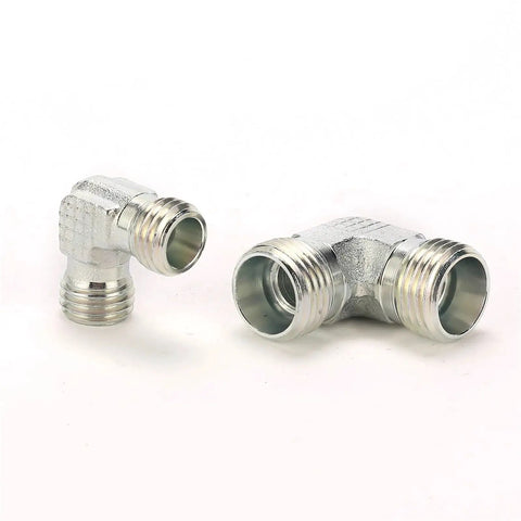 100 Pack M22x1.5 Male Thread 90 Degree Elbow Hydraulic Fittings Union Connector for Pipes, carbon steel, hex head, 15mm ID