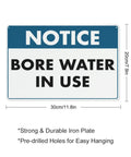 Water In Use Aluminum Heads Up Sign 8x12 UV Printed Notice Plaque For Home Farms Businesses And Facilities Indoor Outdoor Water Supply Zones High Visibility Safety Marker, front view