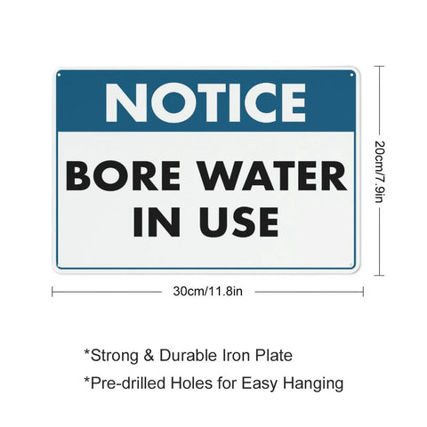 Water In Use Aluminum Heads Up Sign 8x12 UV Printed Notice Plaque For Home Farms Businesses And Facilities Indoor Outdoor Water Supply Zones High Visibility Safety Marker, front view