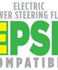 Label for Electric Power Steering Fluid showing EPSF compatible, highlighting product compatibility details.